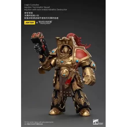 Warhammer The Horus Heresy akcijska figura 1/18 Legio Custodes Aquilon Terminator odred Aquilon s dvostruko povezanim Adrathic Destructor 14 cm termékfotója