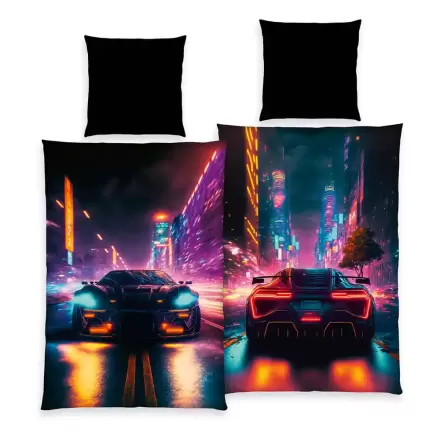 Posteljina Young Collection Neon Cars 135 x 200 cm fotografija proizvoda